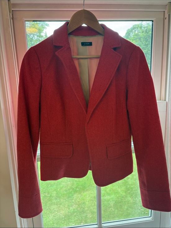 J. Crew Jackets & Blazers - J. Crew Women's Red Textured Tailored Blazer